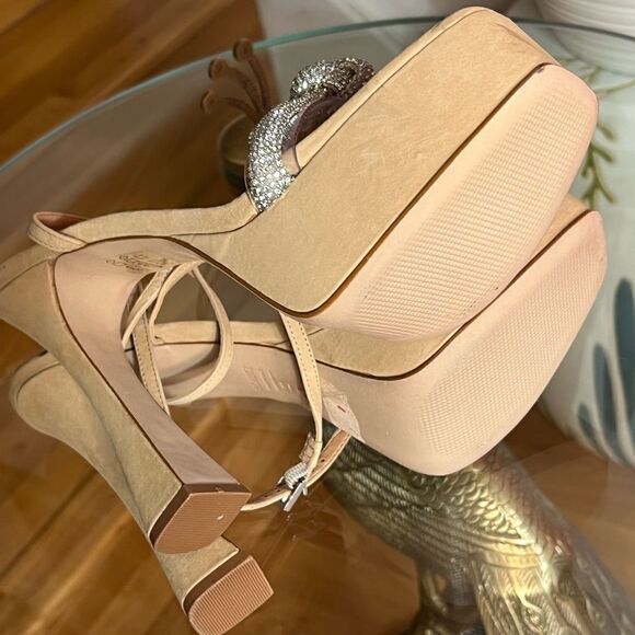 SCHUTZ Peaky Platform Nubuck & Vinyl Sandal/ size 9B - Picture 6 of 9